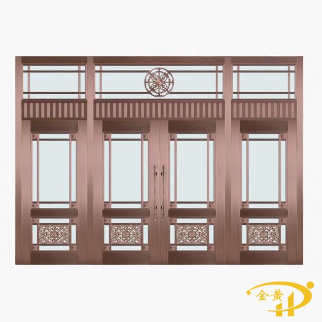 酒店玻璃銅大門