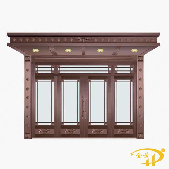 帶雨棚玻璃銅門