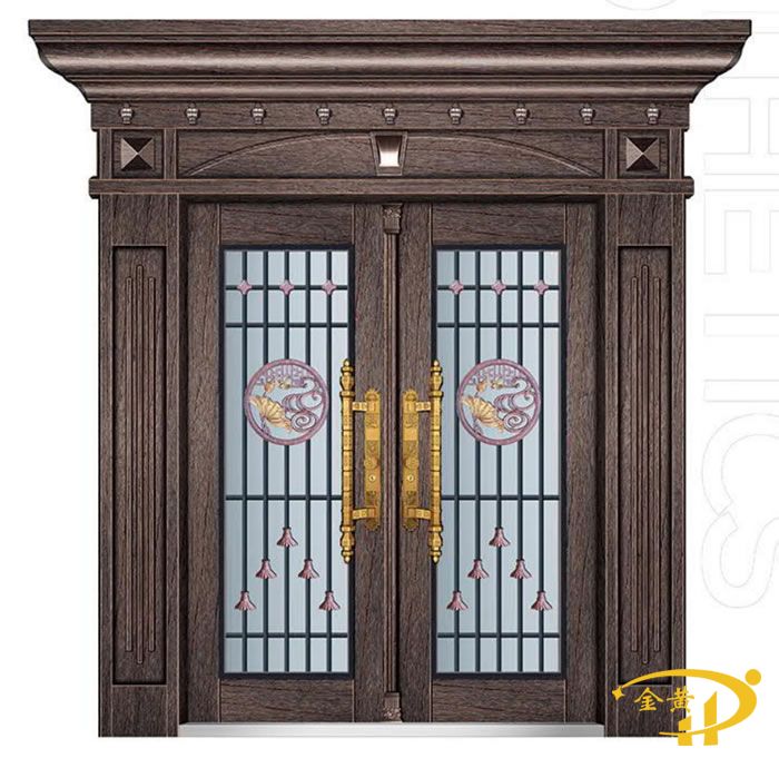 鋅合金對(duì)開玻璃拼接門