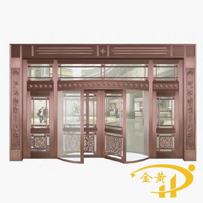 玻璃三翼旋轉銅門